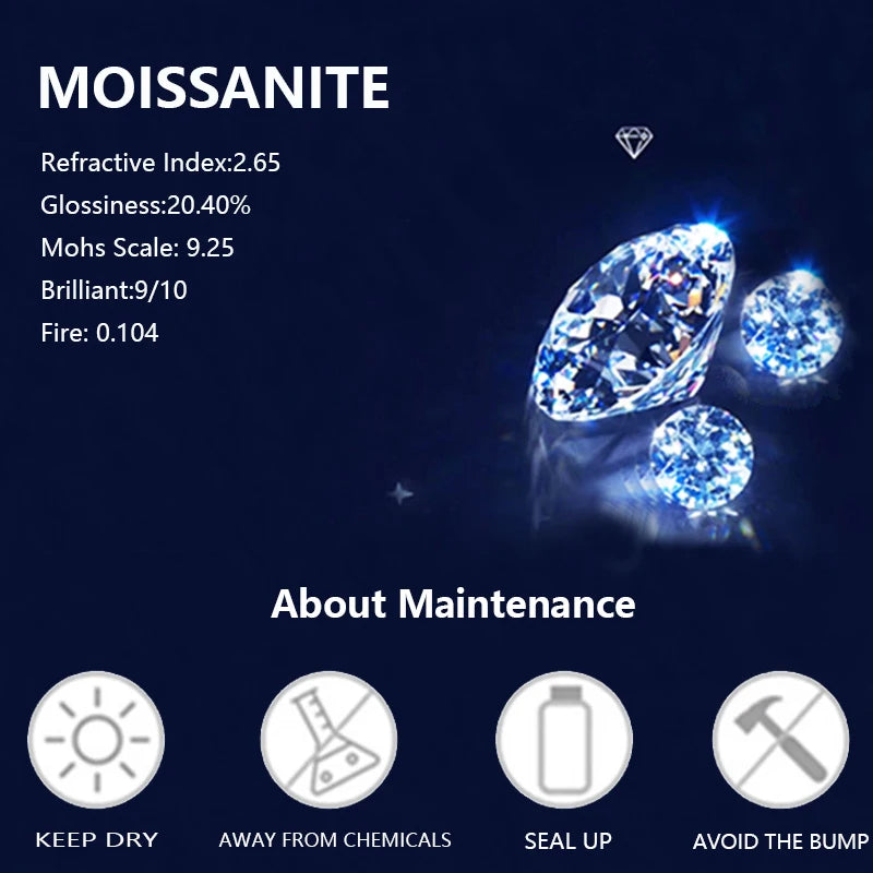 A 925 silver 0.9 carat round moissanite simple, casual, noble, generous and versatile high-quality men's and women's ring - Uknowucme