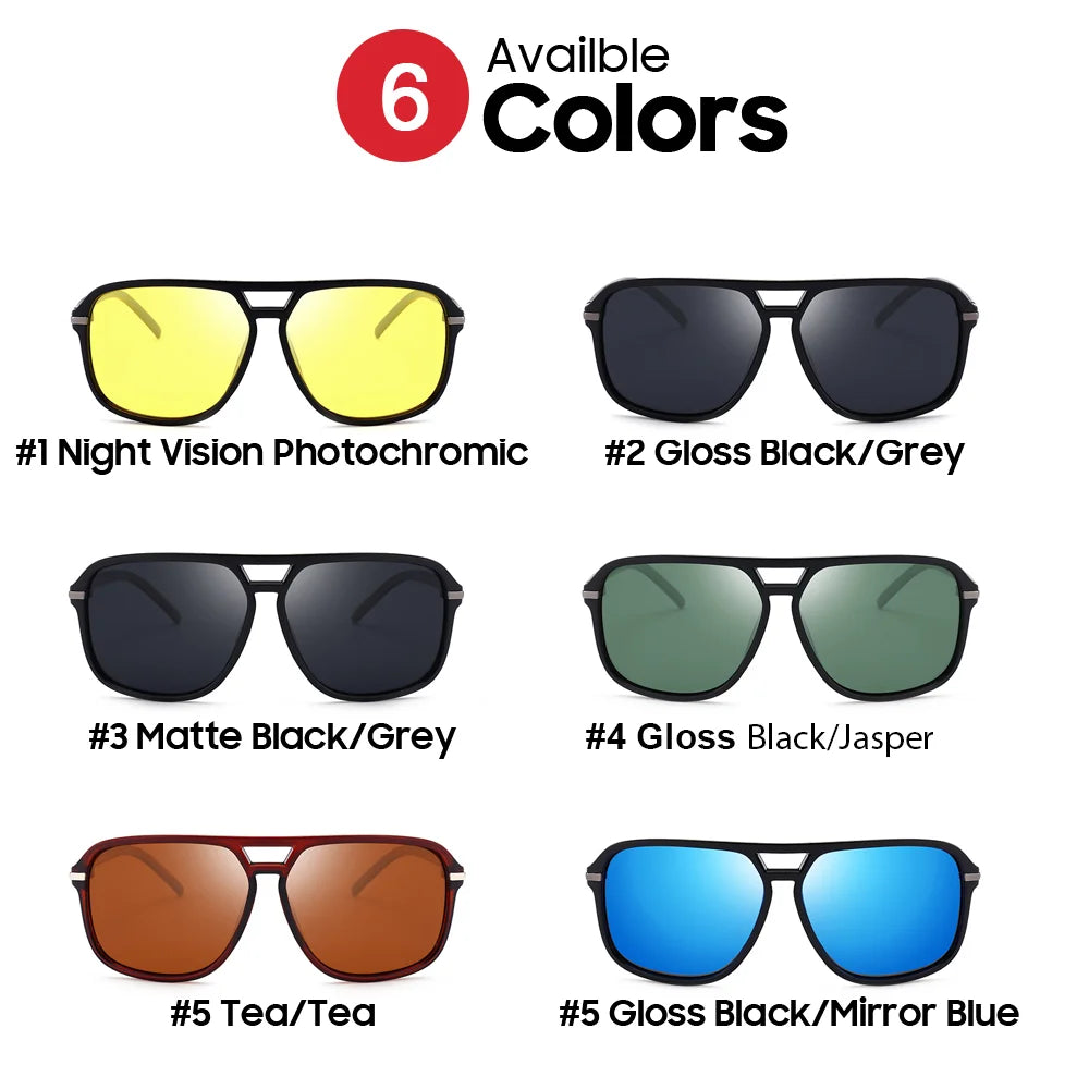 VIVIBEE Men Photochromic Night Vision Sunglasses Color Change Transition 2025 Yellow Big Sun Glasses Oversized Polarized Goggles - Uknowucme