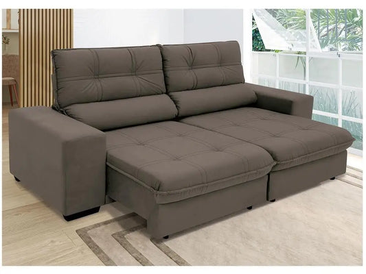 4 Seater Suede Brunello Linoforte Recliner Retractable Sofa