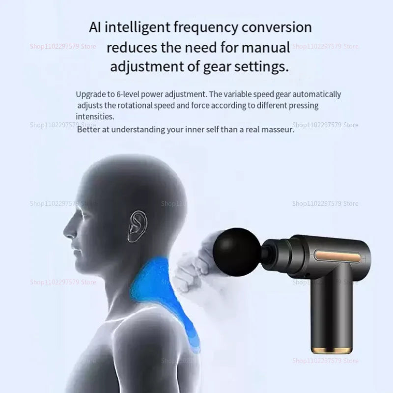 Electric Percussion Massage Gun for Deep Tissue Muscle Relaxation Fatigue Relief Body Neck Back Shoulder Fitness Tool