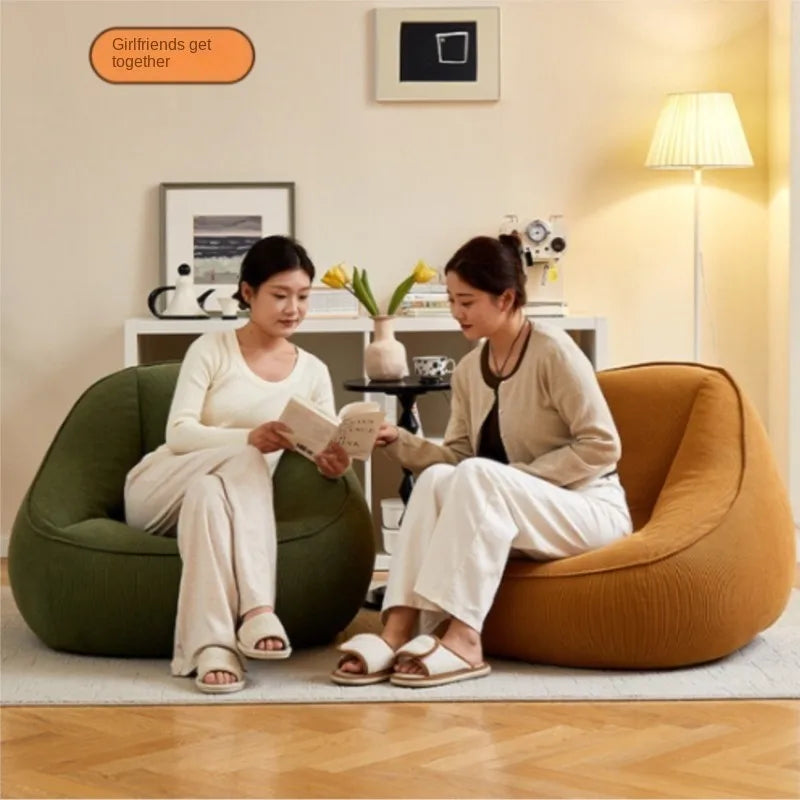 X&D Bean Bag Lazy Corduroy Comfortable Sofa Single Bed Tatami Bedroom Balcony Casual Lightweight Small Sofa Living Room 2024 New - Uknowucme