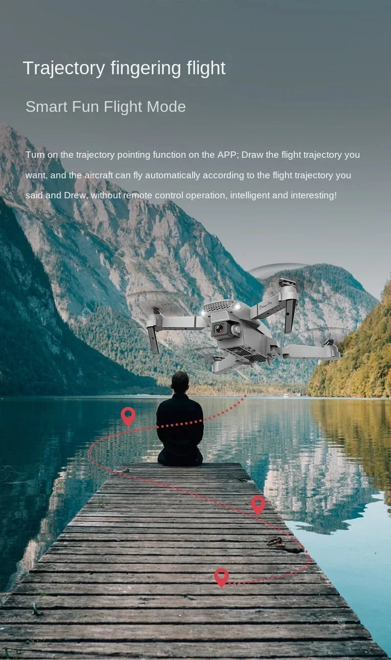 Drone E88 Pro Drone Aerial Photography High Definition 4k Dual Camera Quad Axis Remote Control Aircraft Children's Toys - Uknowucme