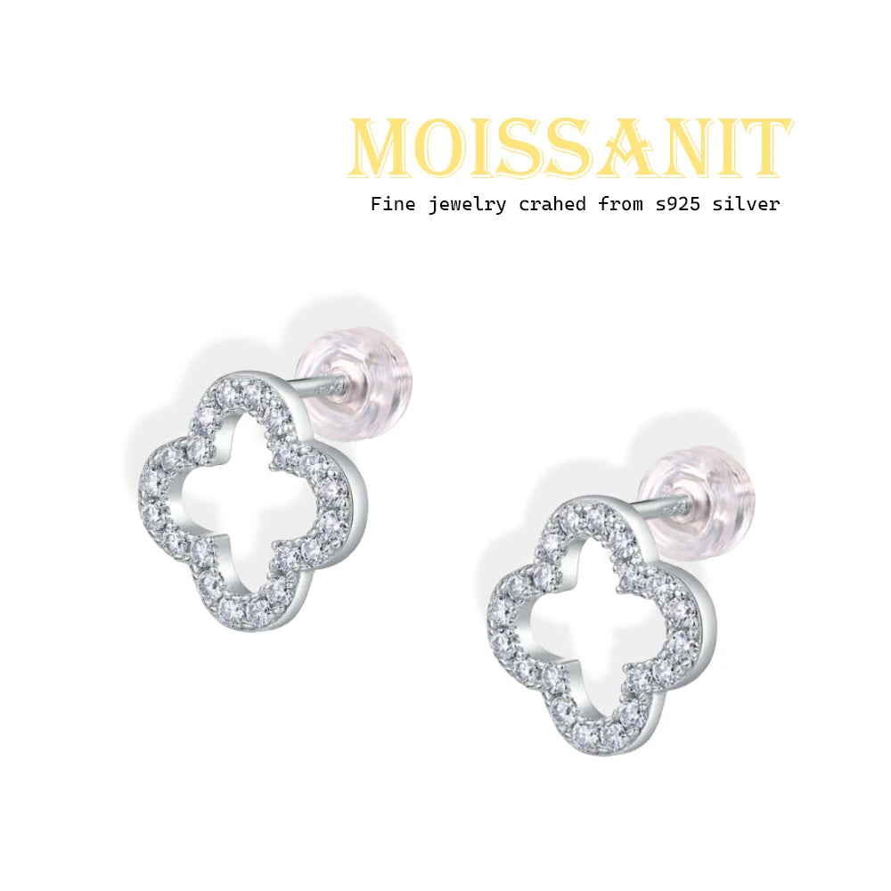 Moissanite Diamond Stud Earrings, 0.07ct D Color VVS1, Hypoallergenic 925 Silver, GRA Certified Luxury Gifts - Uknowucme