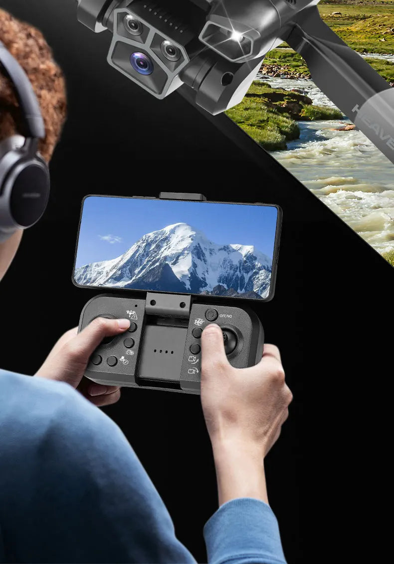 Drone aerial view brushless motor with obstacle avoidance optical flow foldable quadrotor foldable remote control airplane toy - Uknowucme