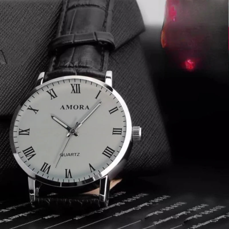 Men's Watches Business Wrist Watch Leather Strap Watches Quartz Wristwatches Clock Men Casual Simple Watch Relógio Masculino - Uknowucme