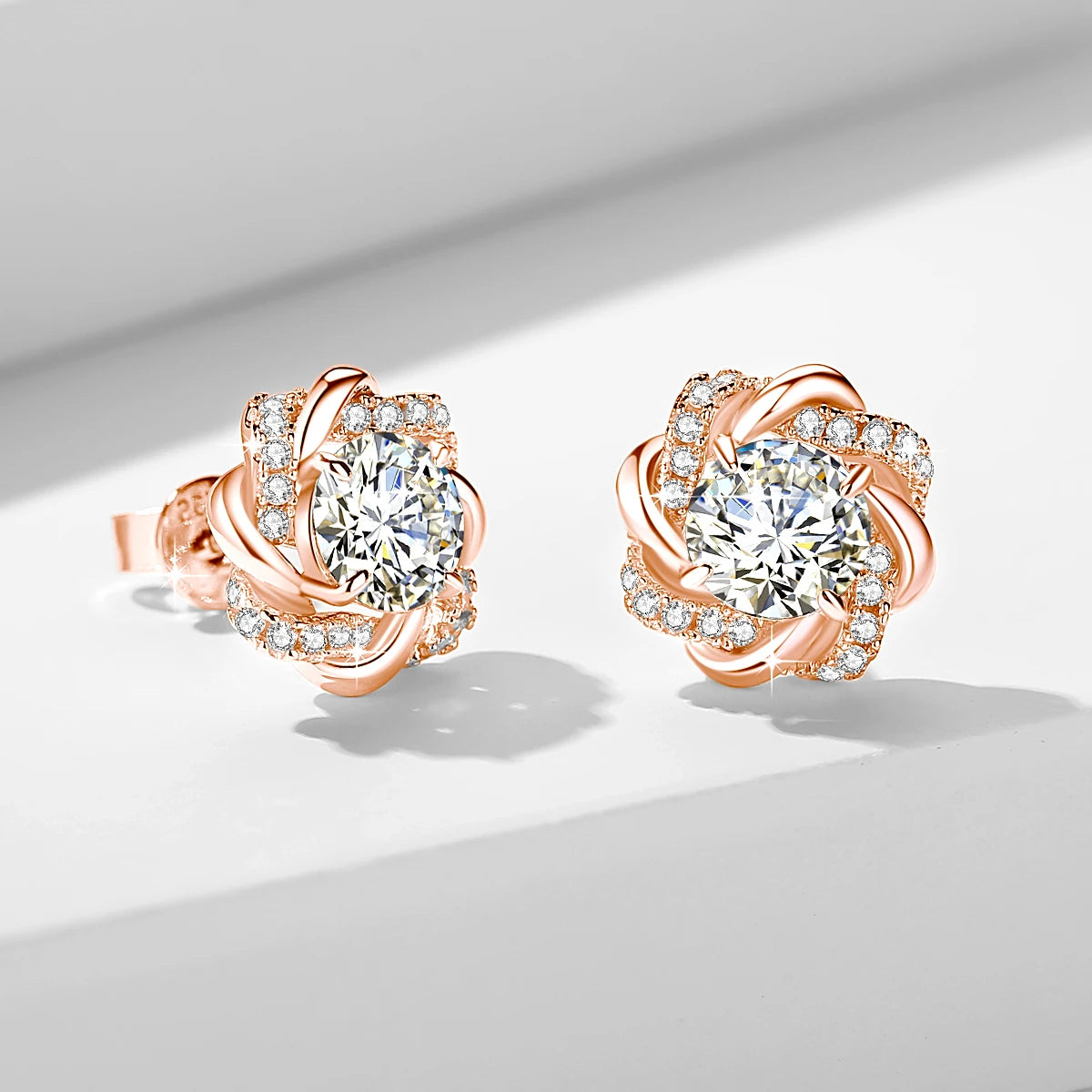 Moissanite Earrings With Certificate 2 Carat Rose Gold Luxury Jewelry For Woman Star Of David Design Trend Gift Female Mossanite - Uknowucme