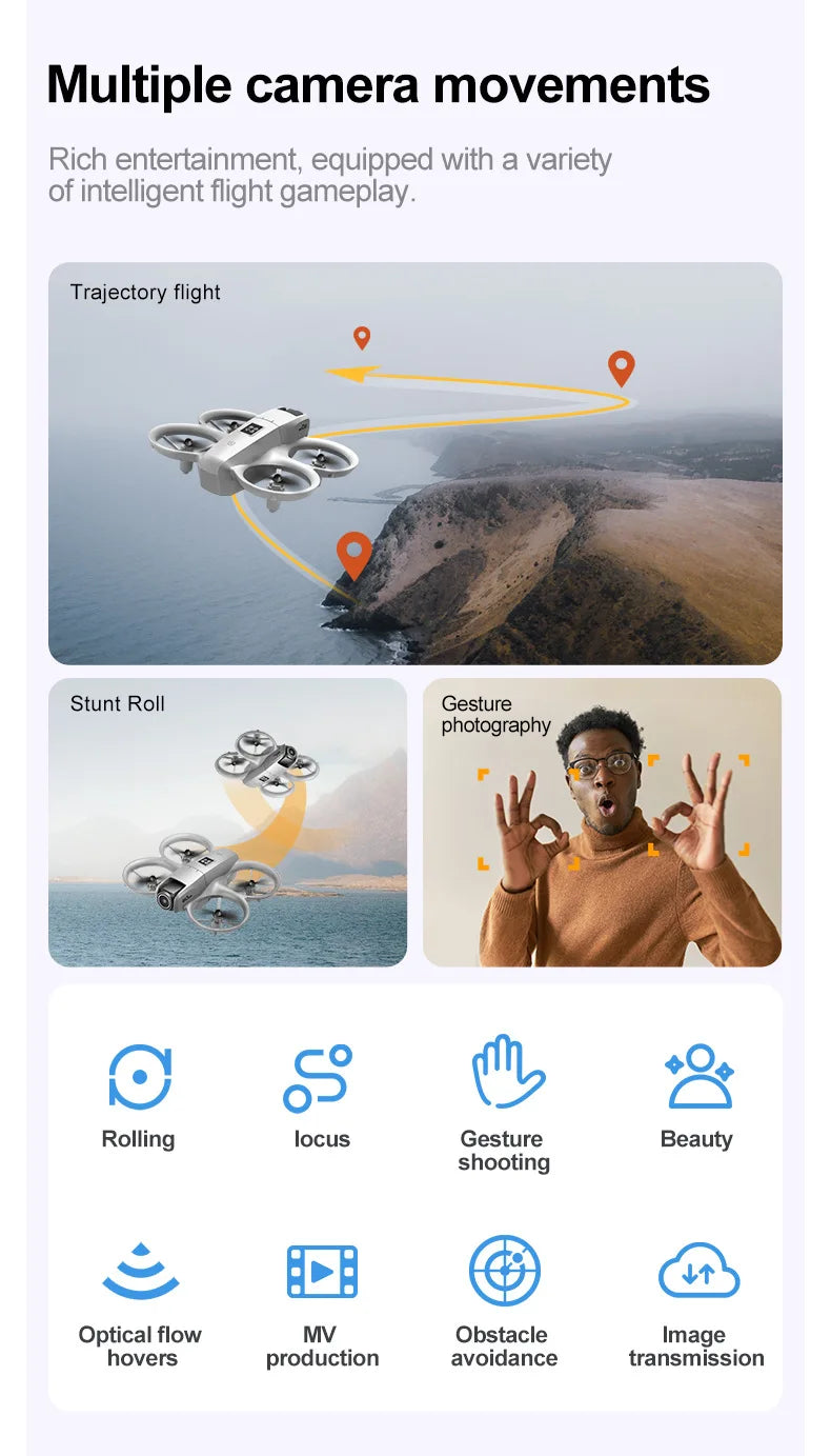 Drone Gt3 Mini Hd 4k Picture Quality Drone Obstacle Avoidance Professional Aerial Photography Aircraft Remote Control Aircraft