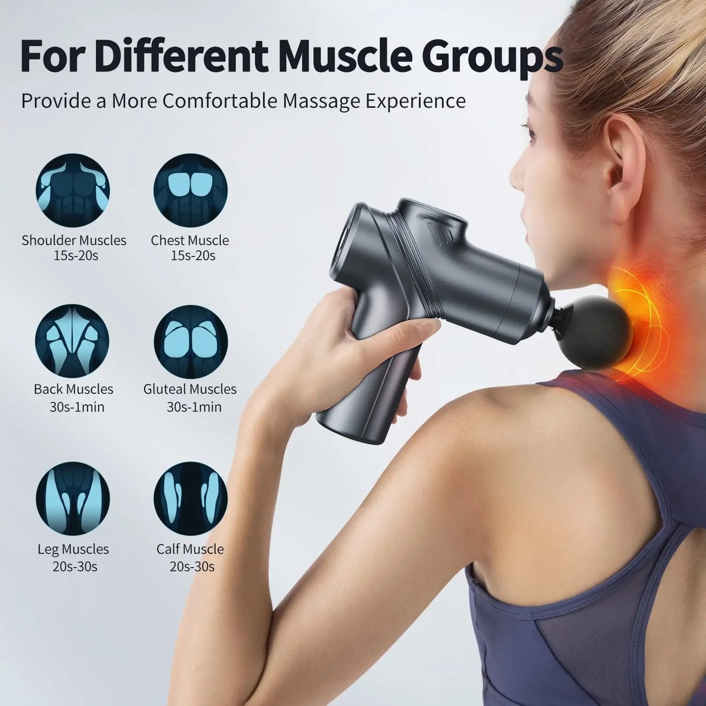 Massage Gun Silent Brushless Motor Portable Massager with 4 Interchangeable Head Deep Muscle Relief and Relaxation Gifts