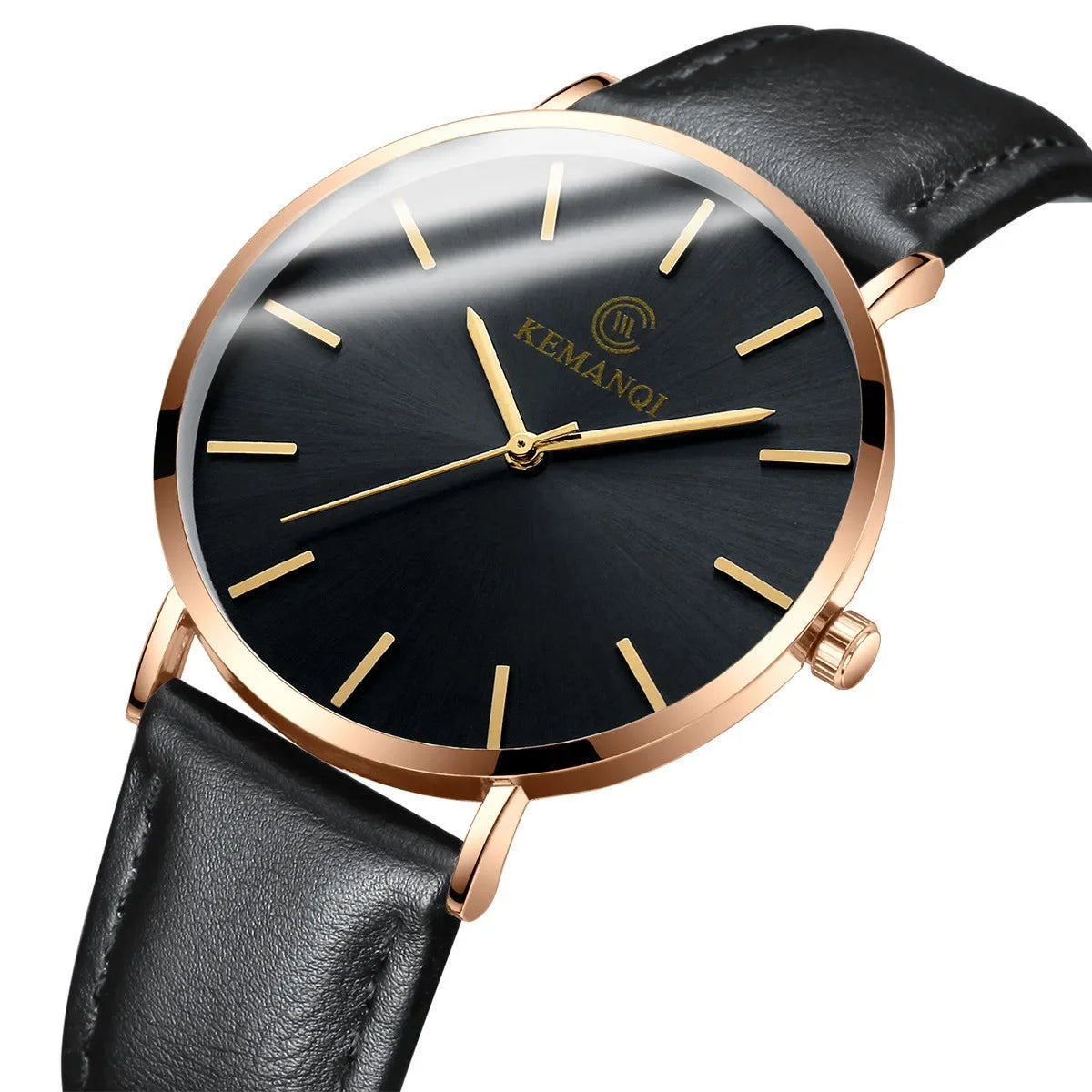 Fashion Ultra Thin Men's Quartz Wristwatch Minimalist Style Mens Watch Leather Band Business Casual Male Clock relogio masculino - Uknowucme