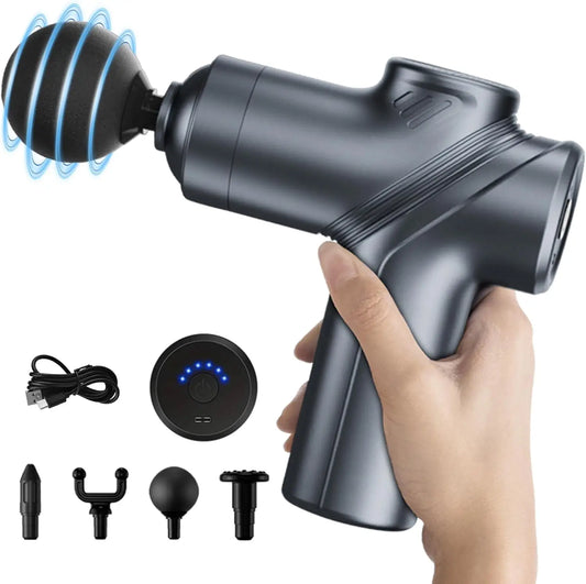 Massage Gun Silent Brushless Motor Portable Massager with 4 Interchangeable Head Deep Muscle Relief and Relaxation Gifts