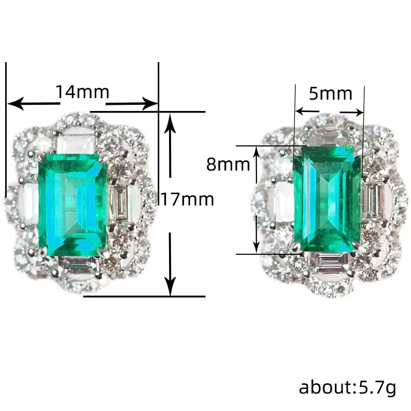2025 Geometric Green CZ Sparkling Cubic Zirconia Earrings, Suitable for Women's Wedding Parties, Elegant  Jewelry - Uknowucme
