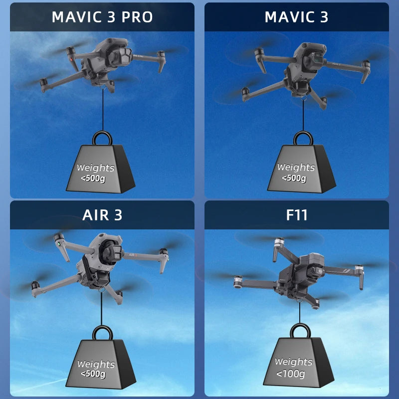 BRDRC Airdrop System for DJI Mini 4K/Mini 4 Pro/Air 3/Mini 3 Pro/Mavic 3/Mavic Pro Drone Thrower Fishing Life Rescue Send Gift - Uknowucme