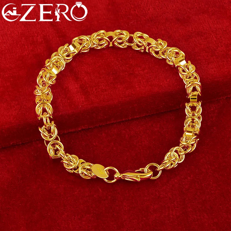 ALIZERO 18K Gold Faucet Chain Bracelet For Woman Man Fashion Luxury Charms Wedding Engagement Party Jewelry - Uknowucme