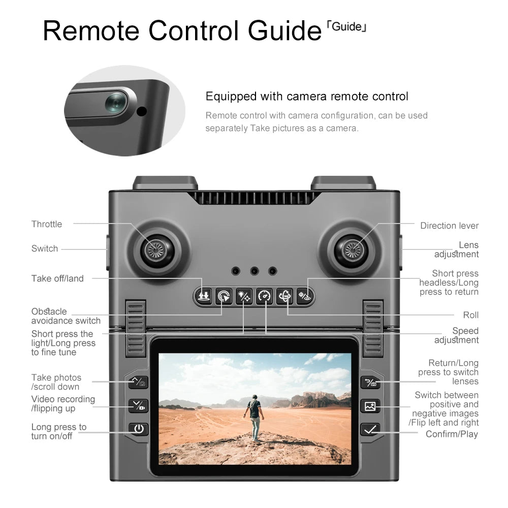 2025 New Drone with 4K Dual Camera Professional Video Drone Quadcopter 360 Intelligent Obstacle Avoidance for Gift Drone - Uknowucme