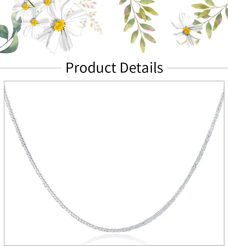925 Sterling Silver 2MM 40-75cm Side Chain Necklace Men Women Charm Wedding Party Gift Jewelry Christmas Accessories - Uknowucme
