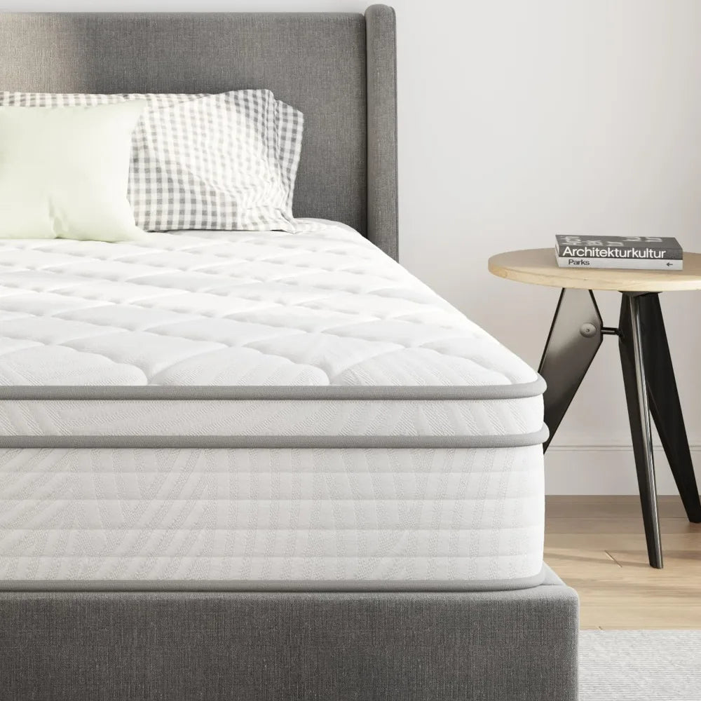10 inch Queen Size Mattress, Hybrid Mattress Queen Size with Comfortable Foam & Individually Pocket Spring,Queen Mattress in Box - Uknowucme