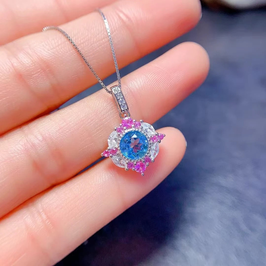 Multi-color Moissanite 925 Silver Pendant 5mm VVS Grade Moissanite Necklace Pendant 18K Gold Plated Gemstone Jewelry - Uknowucme