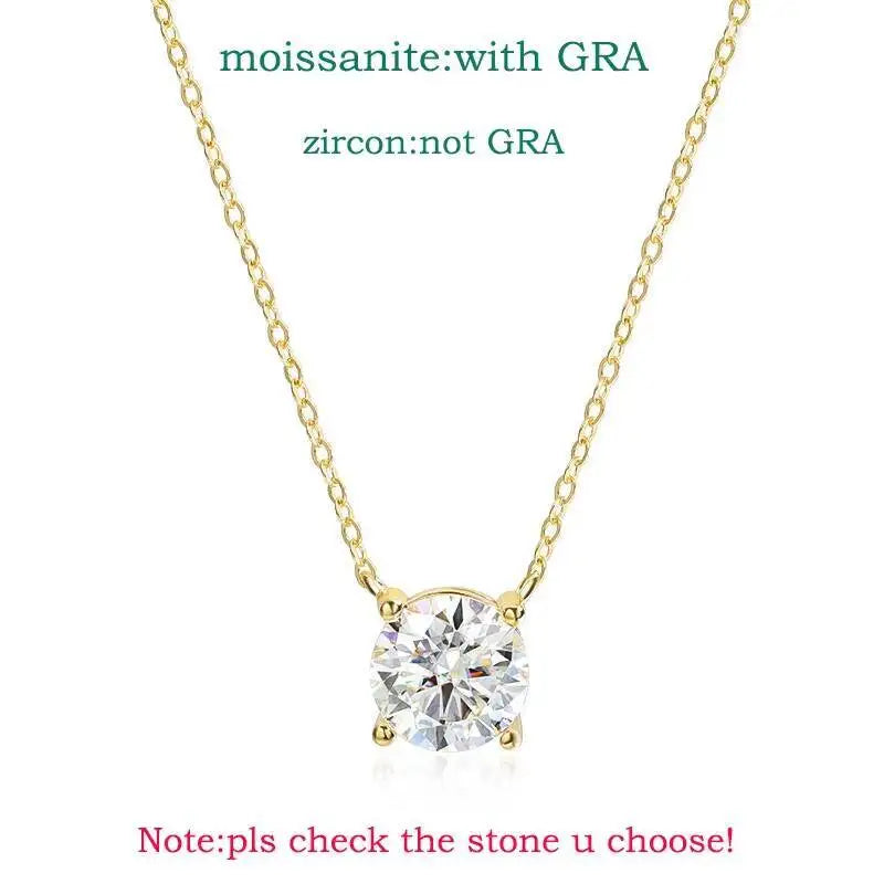 TY 925 Sterling Silver Moissanite Women's Necklace 1-5 Carat Moissanite Three Colors D Color With Certificate Fine Ewelry Gift - Uknowucme