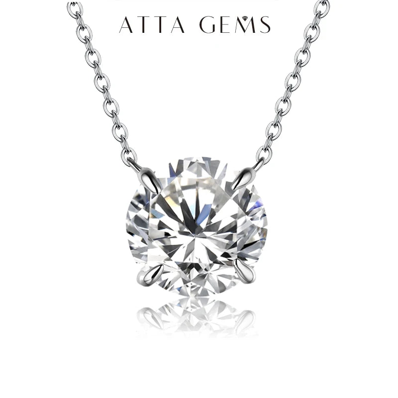 Moissanite Diamond 6.5mm 1CT Necklace For Woman Pendant 925 Silver Necklace For Women Chains Party Bridal Fine Jewelry - Uknowucme