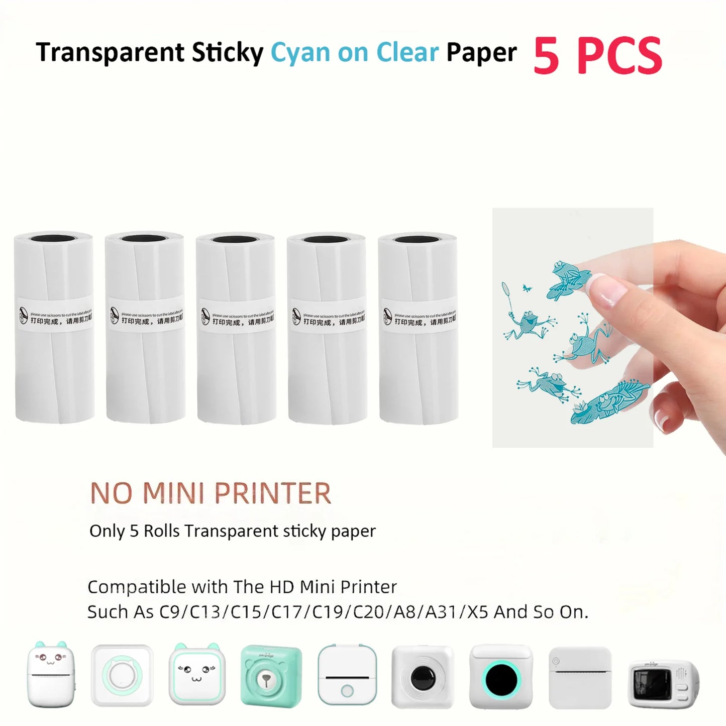 57*25mm Thermal Paper 30 Rolls White Children Camera Instant Print Kids Camera Printing Paper Replacement Accessories Parts - Uknowucme