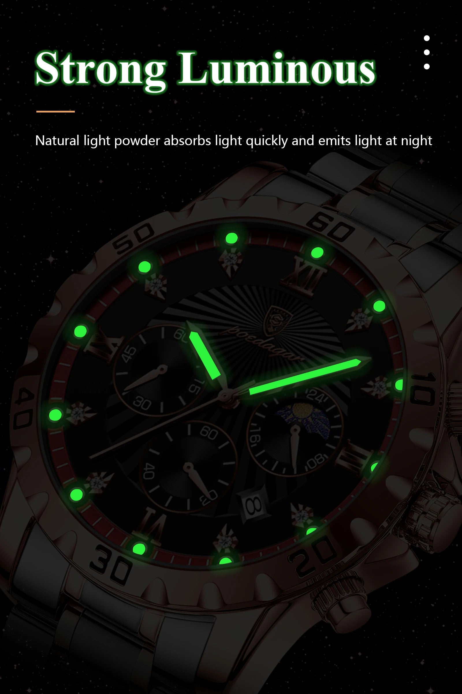 POEDAGAR Top Fashion Watches For Men Chronograph Date Stainless Steel Man Watch Waterproof Luminous Luxury Quartz Men Wristwatch - Uknowucme