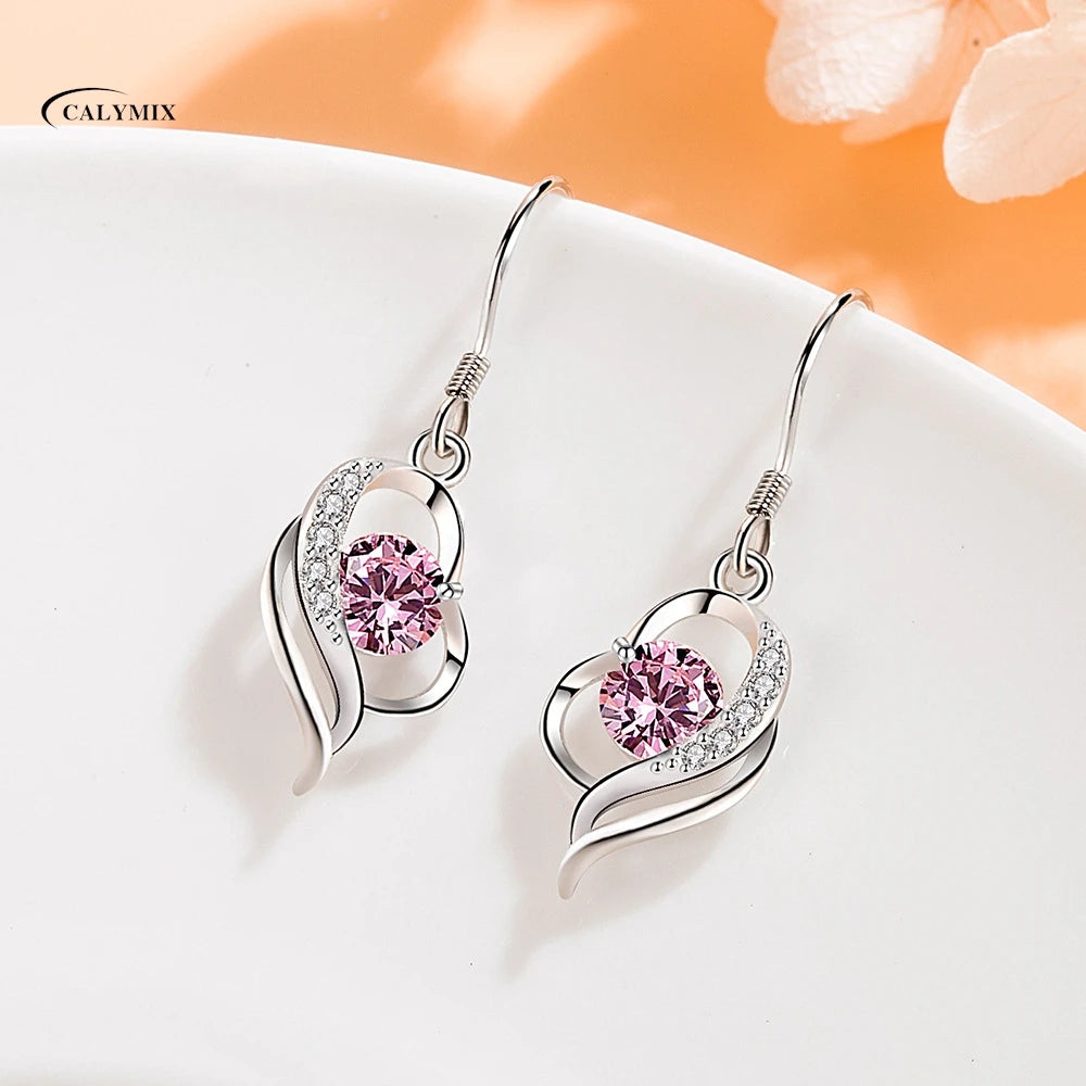 NEW S925 Sterling Silver Color Simple Round Bling CZ Zircon Stone Stud Earrings Fashion Jewelry Korean Earrings for Women Girl - Uknowucme