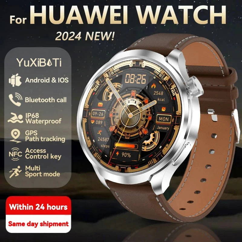 2024 New For HUAWEI GPS Sports smartwatch Men 1.85 AMOLED Screen Compass Altimeter Heart rate BP NFC Bluetooth Call Smart Watch - Uknowucme