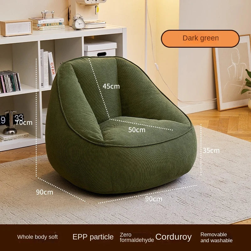 X&D Bean Bag Lazy Corduroy Comfortable Sofa Single Bed Tatami Bedroom Balcony Casual Lightweight Small Sofa Living Room 2024 New - Uknowucme