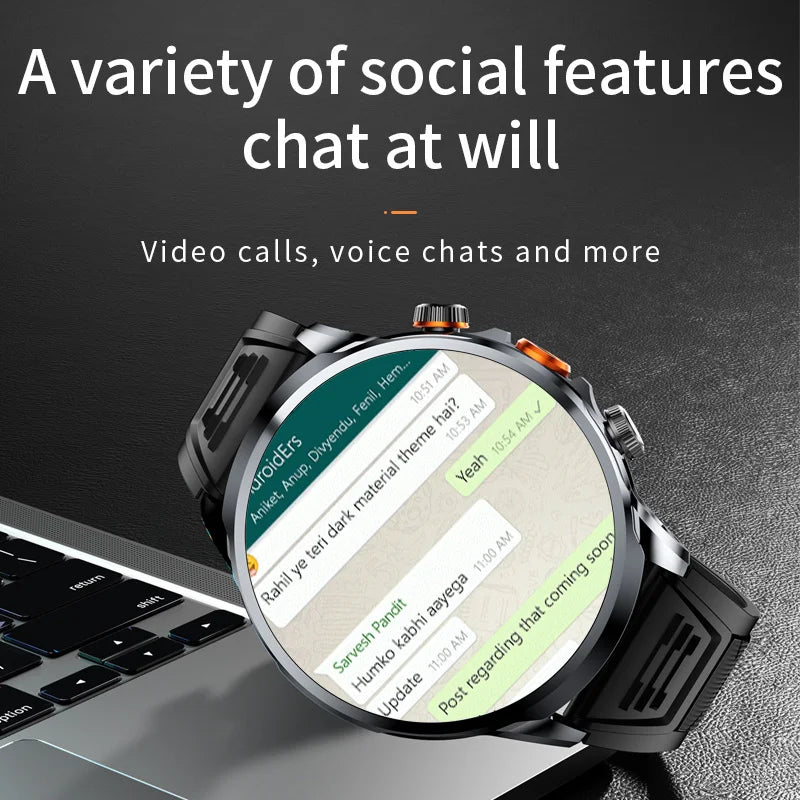 2025 NEW Smart Watch 4G Android 1.95 inch IPS 360*360 Screen With 200W Camera GPS WIFI 32GB ROM Smartwatch With 1100Mah Battery - Uknowucme