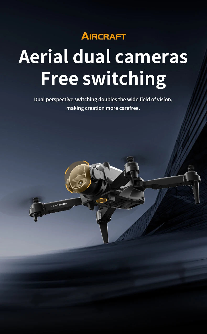 H20 Drone: Foldable Remote Control Four-Axis Flying Toy with Dual-Lens Design + Optical Flow Hover + Six-Axis Gyroscope