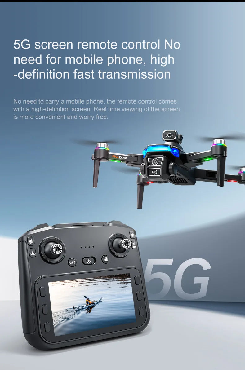 RG706 MAX Drone With 4.5-inch Screen Control,Brushless 360 Obstacle Motor,GPS, Obstacle Avoidance,HD Aerial Photography UAV