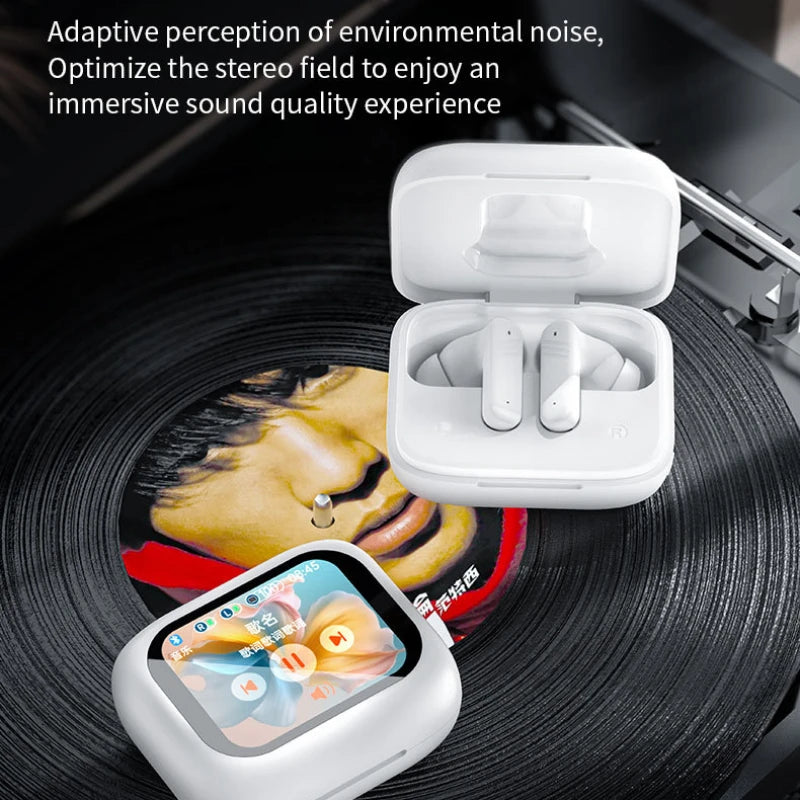 Color Touchscreen Bluetooth Earphones TWS Wireless ANC+ENC Noise-cancelling in-ear Earbuds with Display for High Sound Quality - Uknowucme