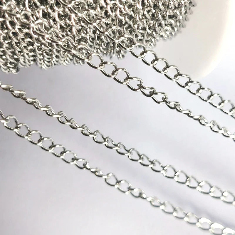 No Fade 2Meters Stainless Steel Chains for Jewelry Making DIY Necklace Bracelet Accessories Gold Chain Lips Beads Beaded Chain - Uknowucme