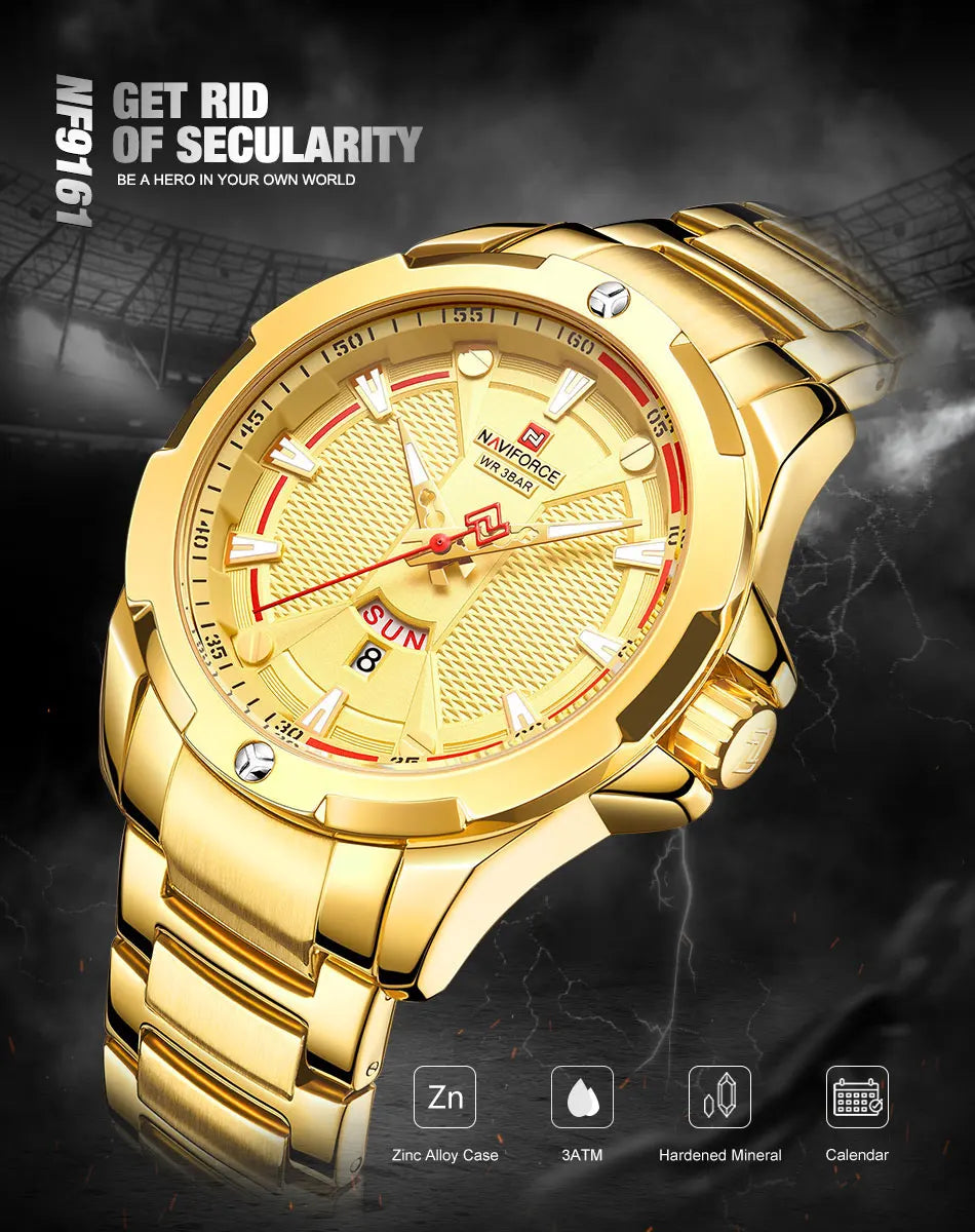 NAVIFORCE Men Luxury Wrist Watch Waterproof Business Male Watches Stainless Steel Casual Quartz Calendar Clock Relogio Masculino - Uknowucme
