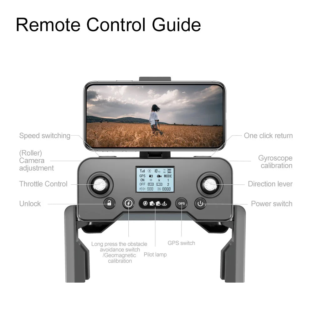 Drone 8K V198 Profesional HD Camera For Xiaomi ESC Brushless Obstacle Avoidance Aerial Optical Foldable Quadcopter Mini Drone - Uknowucme