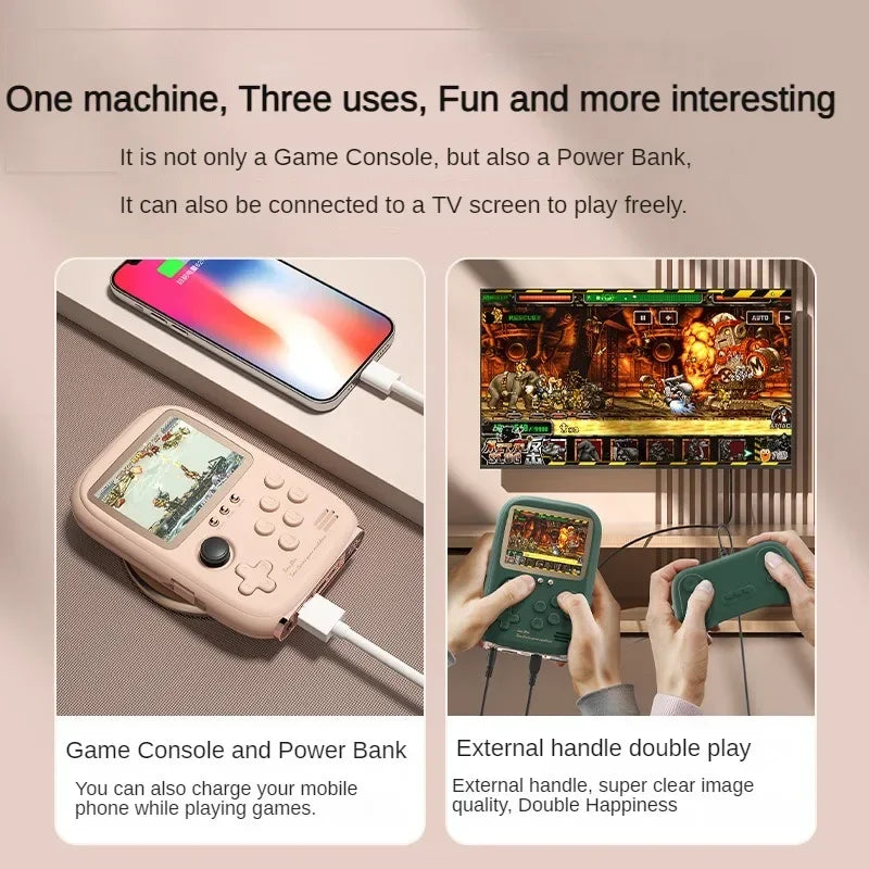 Handheld Mini Player 10000 Games Built in 2 Cables 6000mAh Video Game Power Bank Portable Retro Game Console Mini Game Machine