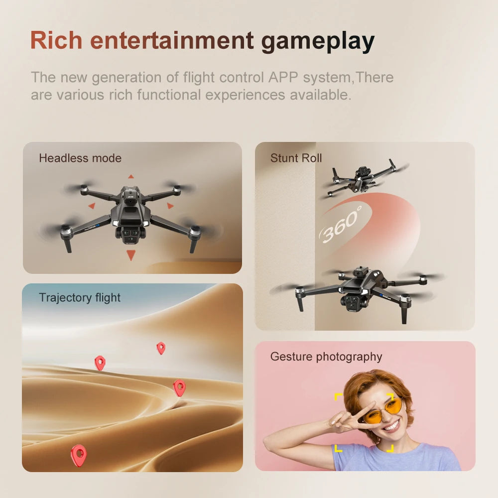 Drone 4K HD Brushless Motor Avoidance Drones with 4.5" Screen On Control Dual Cameras Quadcopter Gifts For Children and Adults - Uknowucme