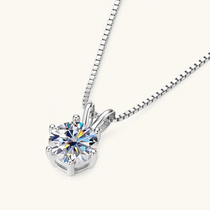 Lnngy 0.5ct-5ct Moissanite Pendant Necklace With Certificate For Women Original Real 925 Silver Chain Solitaire Drop Necklaces - Uknowucme