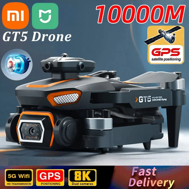 Xiaomi GT5 MAX Drone Professional 8K Dual Cameras HD FPV GPS RC Brushless Drone Obstacle Avoidance Helicopter Toy UAV 10000m