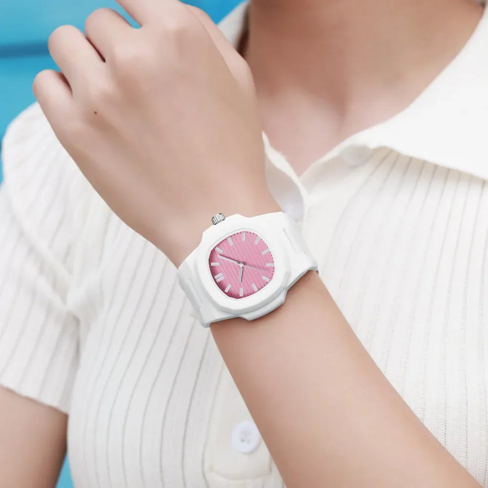 Men Women Watch Classic Orologio Simple Couple Black White Silicone Blue Reloj Quartz Wristwatch Male Man Ladies Student Clock - Uknowucme