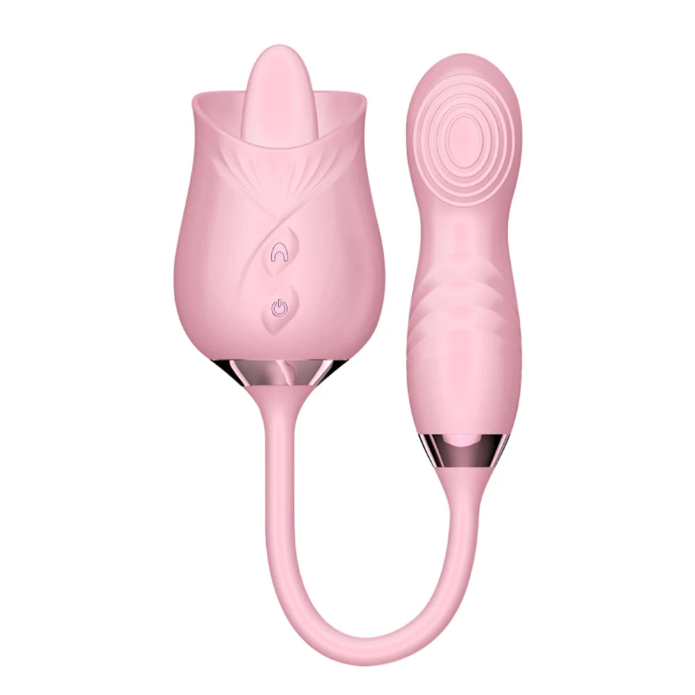 Rose Sucking Vibrator Women Masturbator Nipple Penetration Vagina Vibrator Sucker Dildo Masturbators 2 in 1 Sexy Shop Products