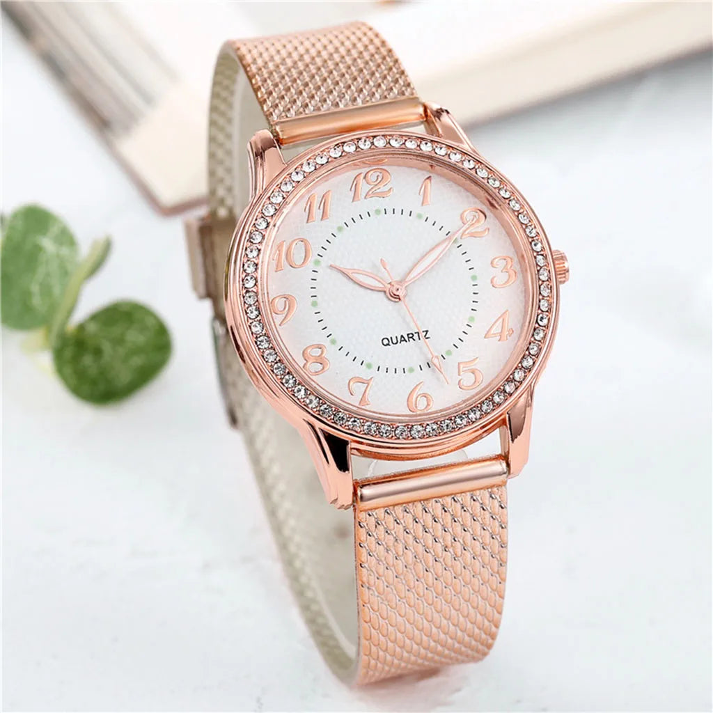 Watch For Women Luxury Watches Quartz Watch Stainless Steel Dial Casual Bracele Watch Ladies Quartz Wristwatch Simple Atmosphere - Uknowucme