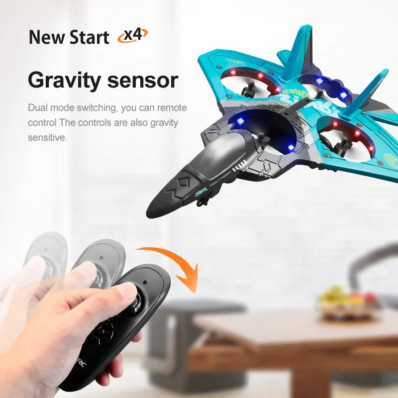 V17 RC Remote Control Airplane 2.4G Remote Control Fighter Hobby Plane Glider Airplane EPP Foam Toys RC Drone Kids Gift - Uknowucme