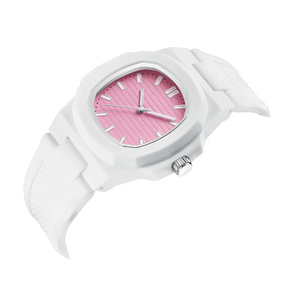 Men Women Watch Classic Orologio Simple Couple Black White Silicone Blue Reloj Quartz Wristwatch Male Man Ladies Student Clock - Uknowucme