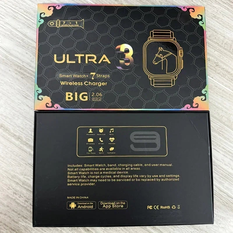 7 Watch Straps New Watch10 Ultra 3 Smartwatch 2.2HD Amoled Circular Screen ECG Monitoring Reloj Inteligente Wristwatch - Uknowucme