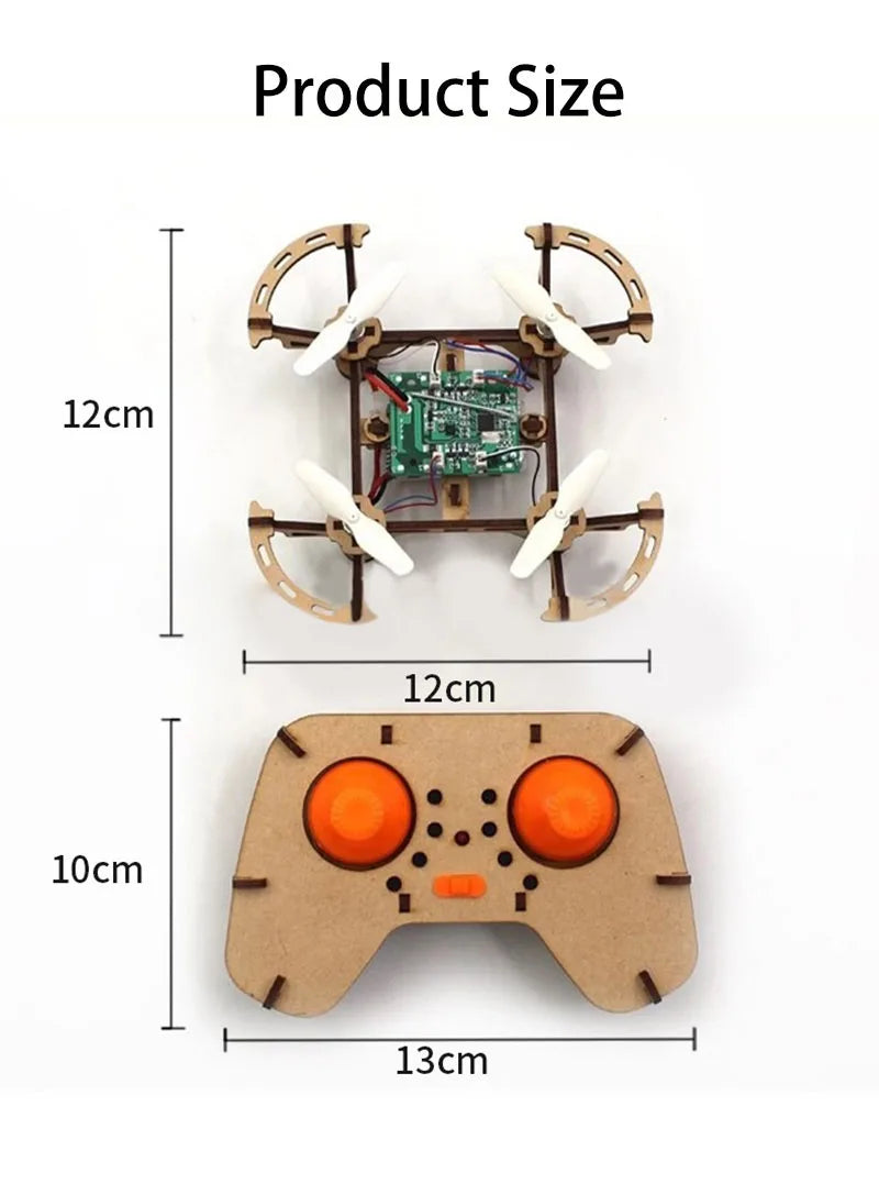 Wooden Drone  DIY kit Wooden assembled  Remote control toy fixed kit Remote Controlled Toys diy kit Training quadcopters - Uknowucme