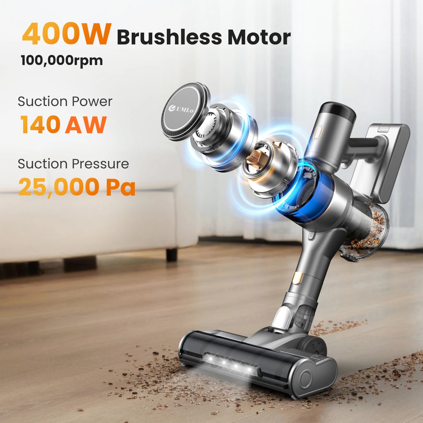 INSE S9 30KPa 400W Stick Cordless Vacuum Cleaner, up to 55mins Runtime, 9-in-1 Stick Vac for Hardwood Floor Pet Hair Home Car