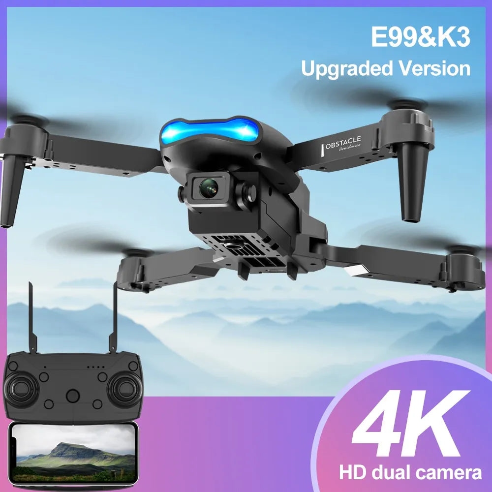 E99 K3 Pro HD 4k Drone Camera High Hold Mode Foldable Mini RC WIFI Aerial Photography Quadcopter Toys Helicopter - Uknowucme