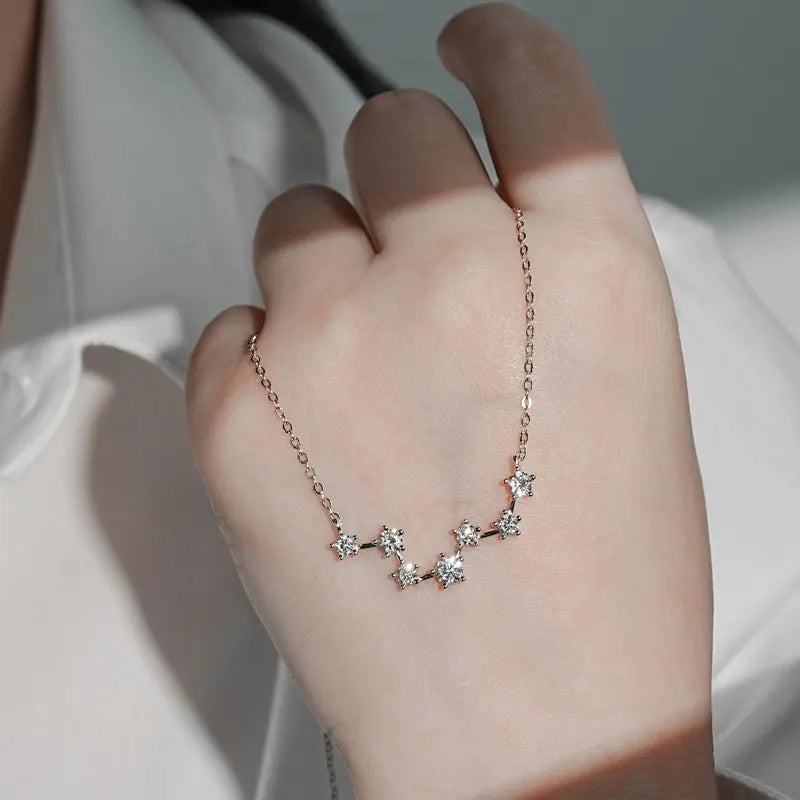 4Mm&3.5Mm&3Mm Round Moissanite Necklace For Women Fashion Pendant Necklace 18K White Gold 925 Sterling Silver Jewelry Gift - Uknowucme
