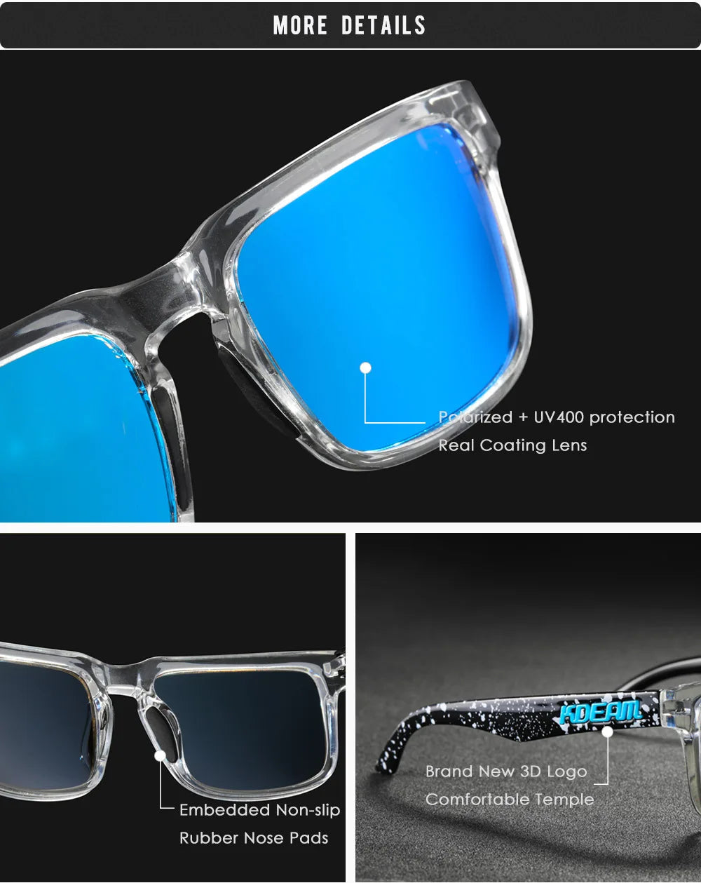 2024 Kdeam High Quality Polarized Sunglasses for Women Men Fashion Unisex Brand Popular Trendy Outdoor Eyewear For Couple - Uknowucme